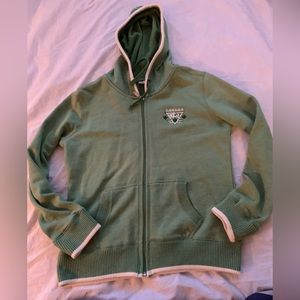🌲(3 for $25) Sage green and white Canada zip up hoodie